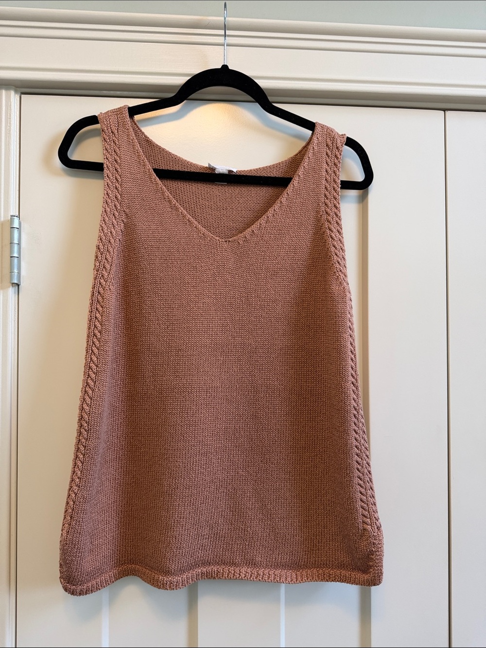 Tribal Jeans Knit V-Neck Tank in rich beige Sz M